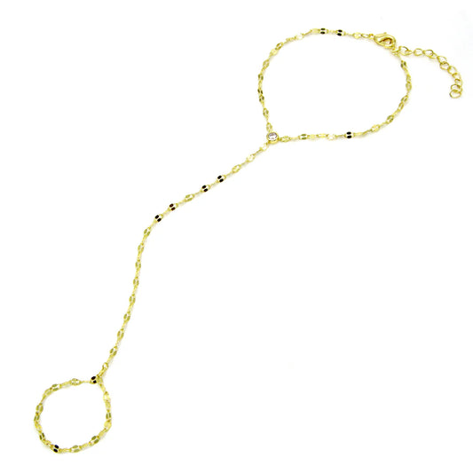Bezel Hand Chain Bracelet