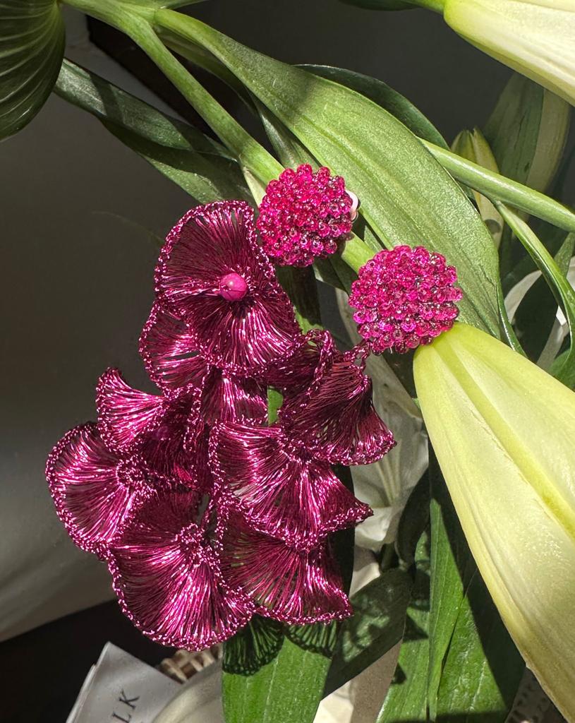 Pink Orchid Earrings
