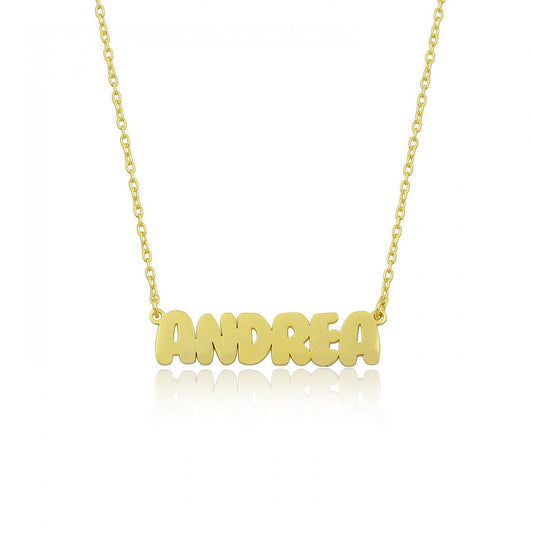 14k Gold Bubble Personalized Necklace