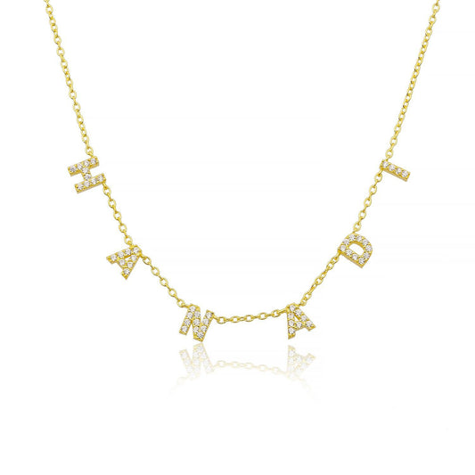 Spaced Cz Name Necklace