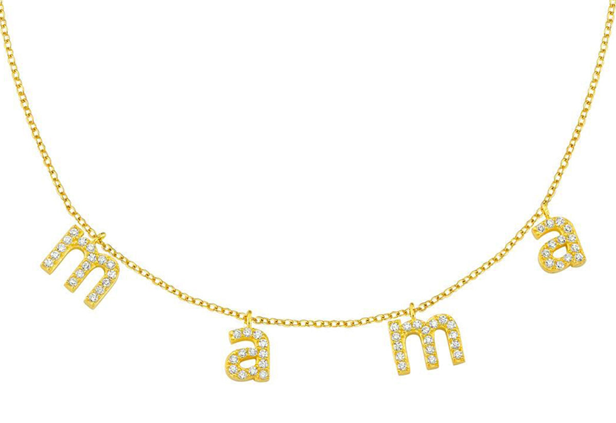 Spaced Cz Name Necklace
