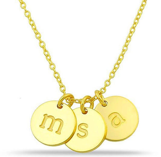 Round Charm Initials Necklace
