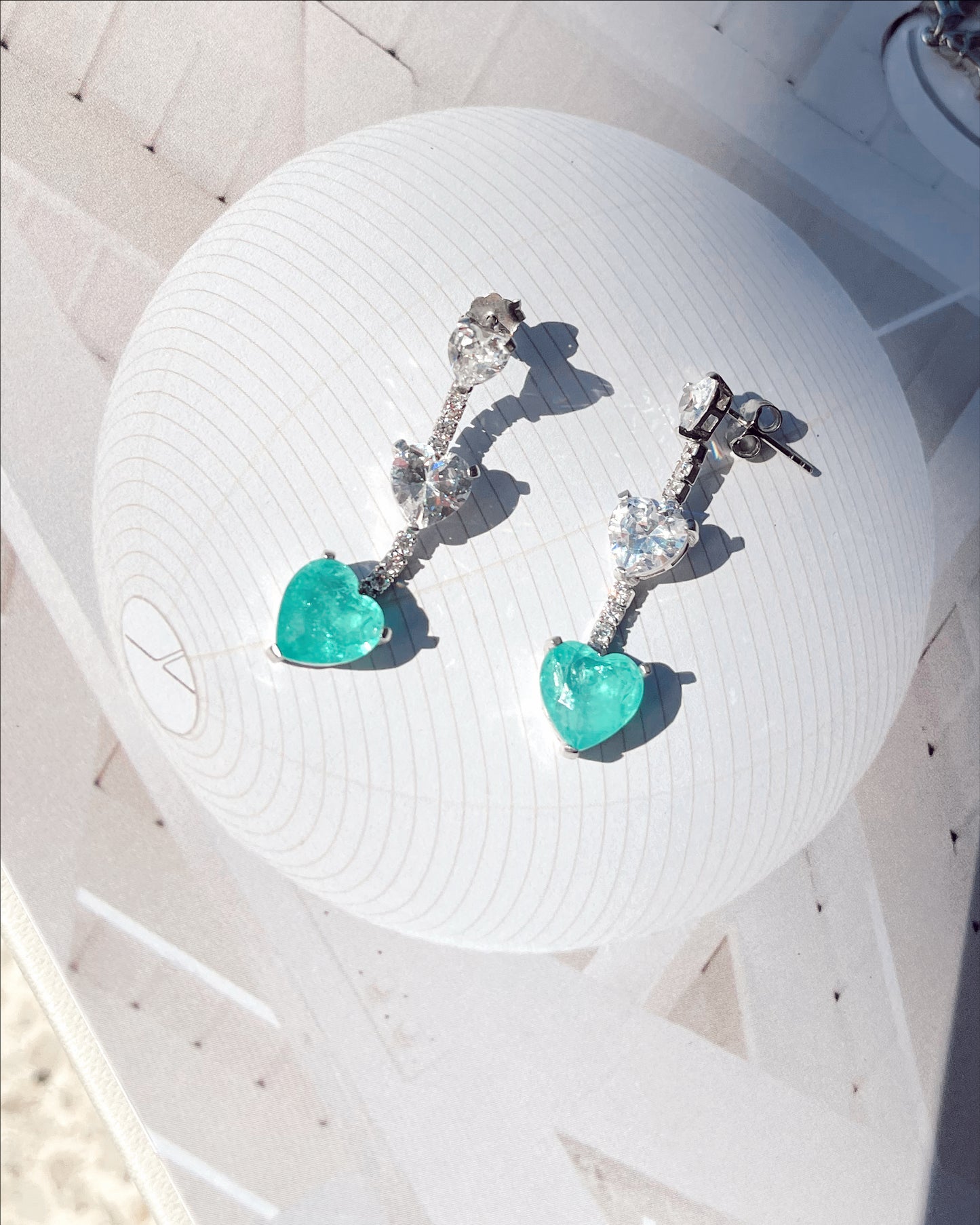 Heart Dangle Earring - Turquoise